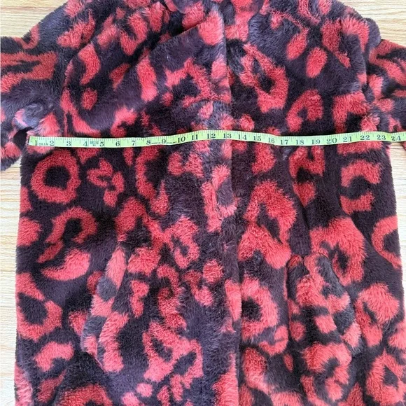 Democracy Red and Brown Faux Fur Teddy Coat - Picture 7 of 9